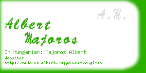 albert majoros business card